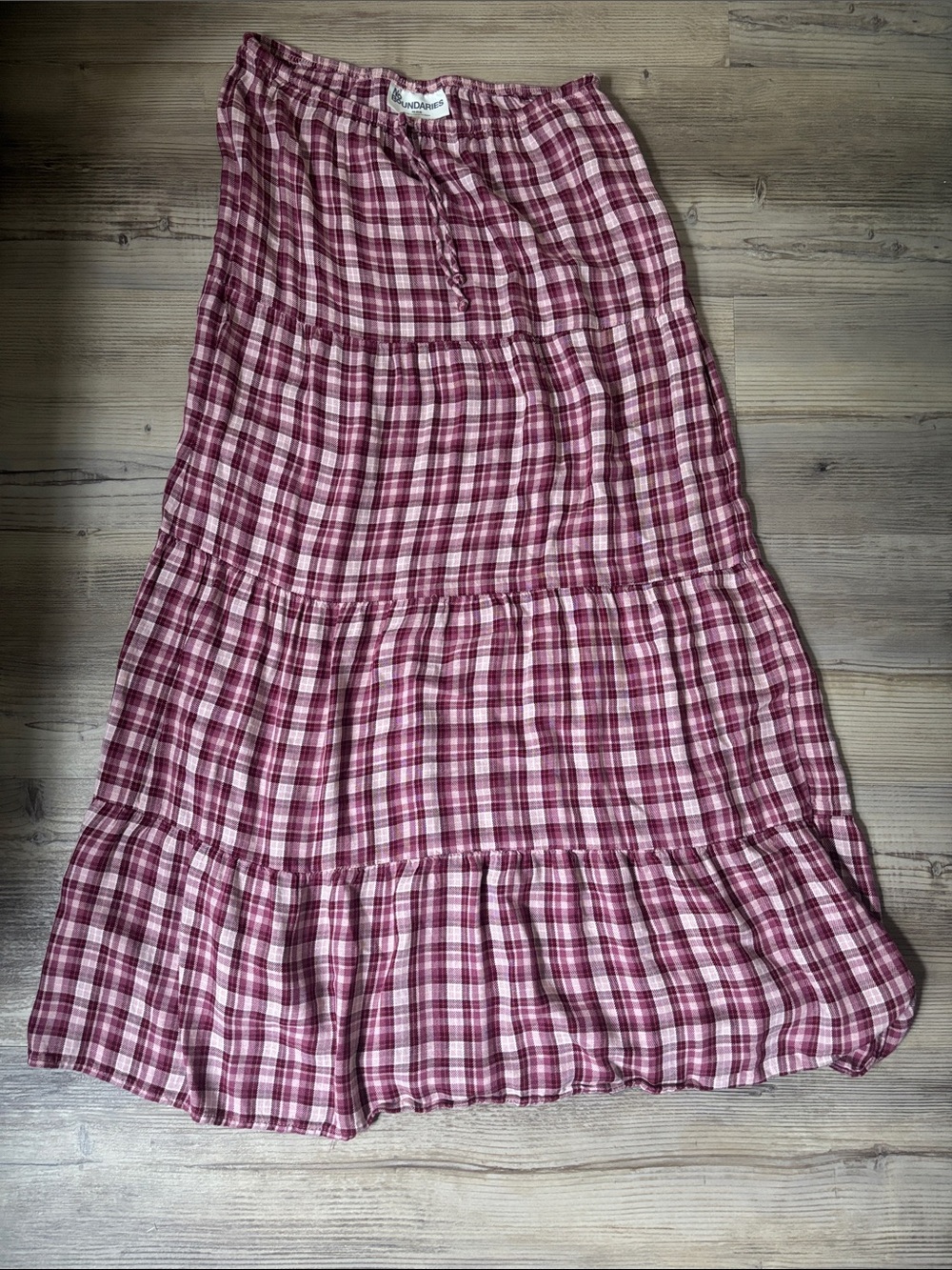 Pink Plaid Maxi Skirt